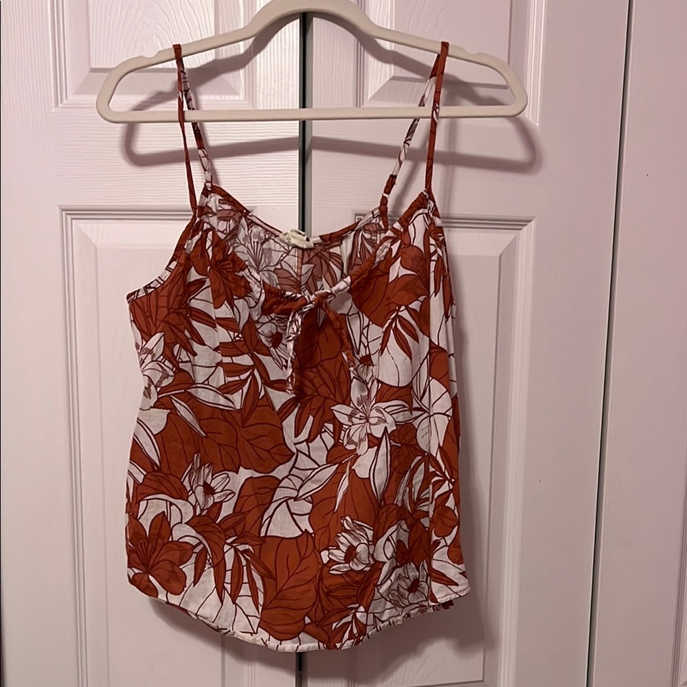 Floral Print Women's Top - Rust